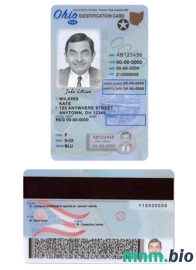 Prawo jazdy USA Ohio poniżej 21 roku życia w formacie PSD